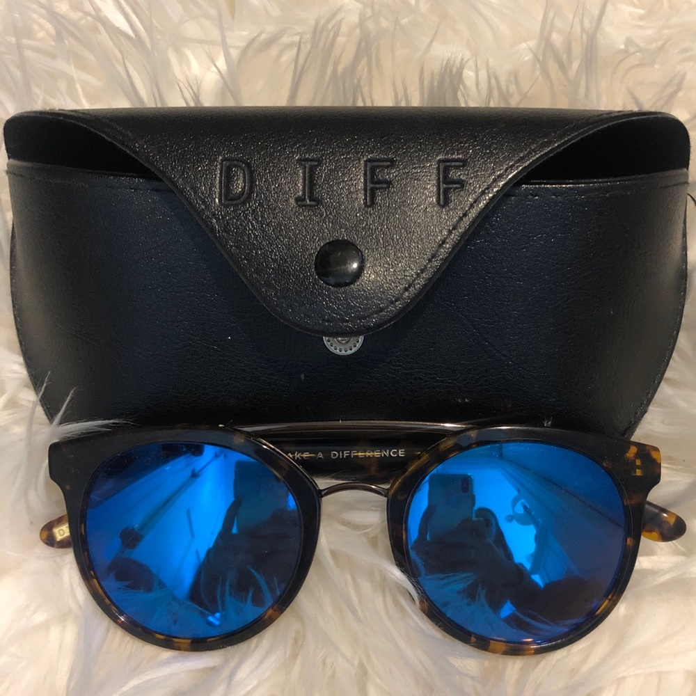 DIFF SUNGLASSES LIGHT BLUE AVIATORS!